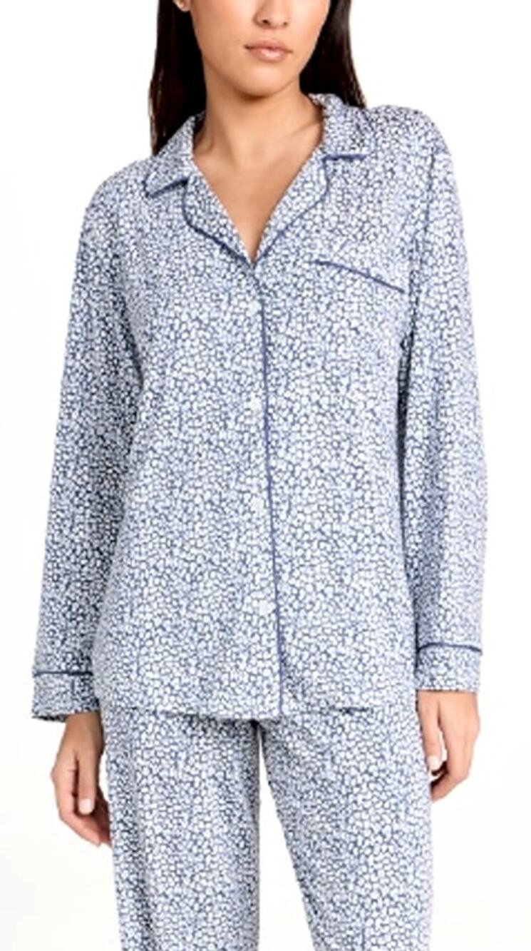 EBERJEY Gisele Longsleeve Pajama Top Buttons Loungewear Size M